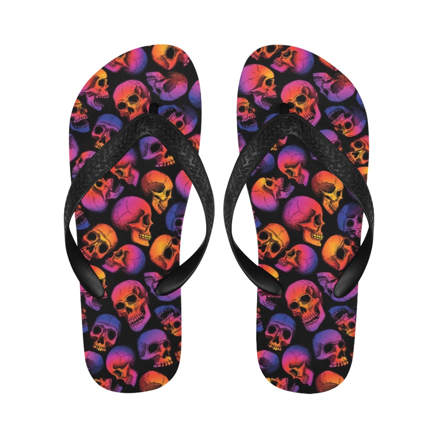 Skull Multicolor Print Design LKS3011 Flip Flops