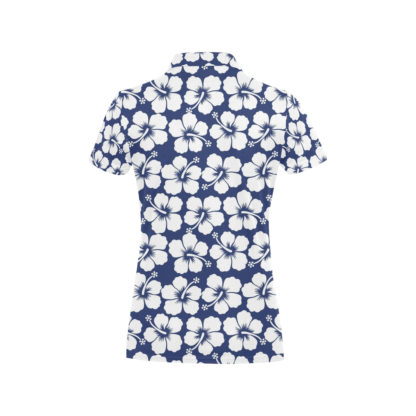 Hibiscus Pattern Print Design HB013 Women's Polo Shirt