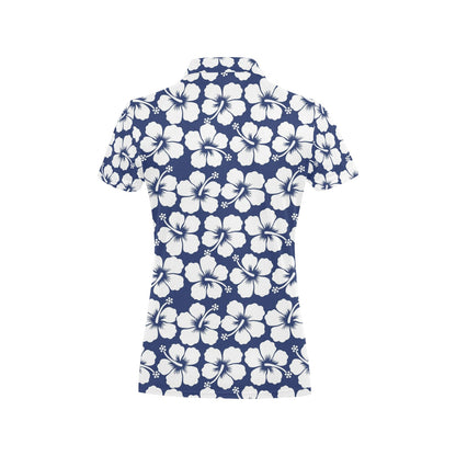 Hibiscus Pattern Print Design HB013 Women's Polo Shirt