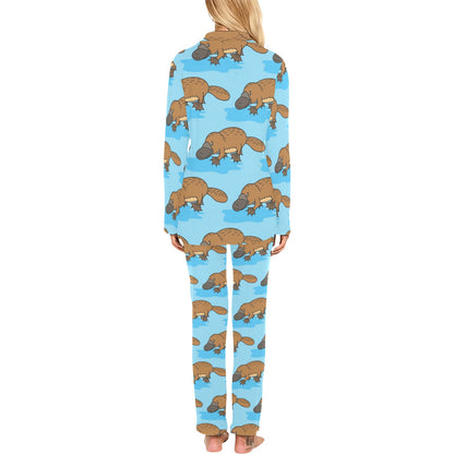 Platypus Pattern Print Design A02 Women's Long Pajama Set