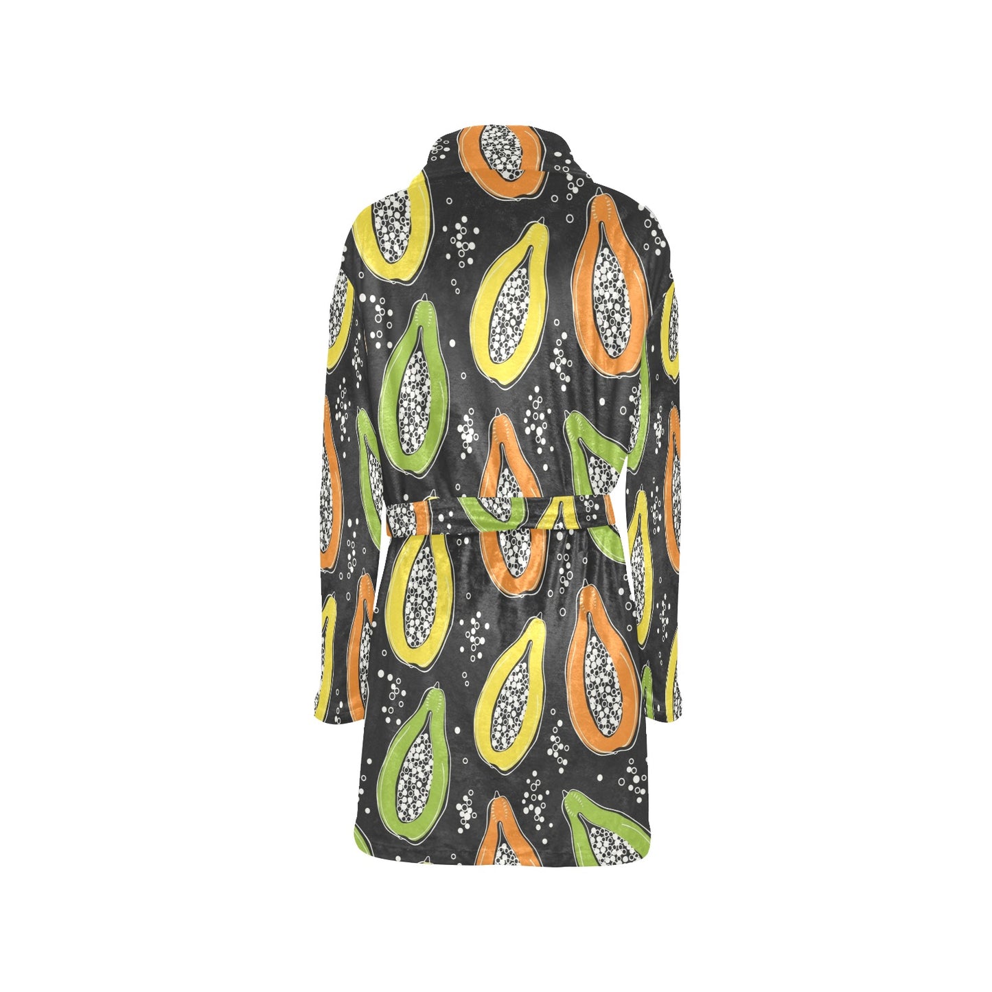 Papaya Pattern Print Design PP05 Women's Fleece Robe