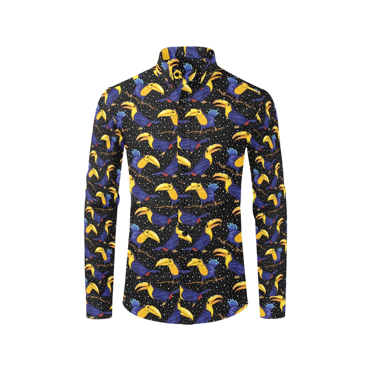 Toucan Print Design LKS307 Men's Long Sleeve Dress Shirt