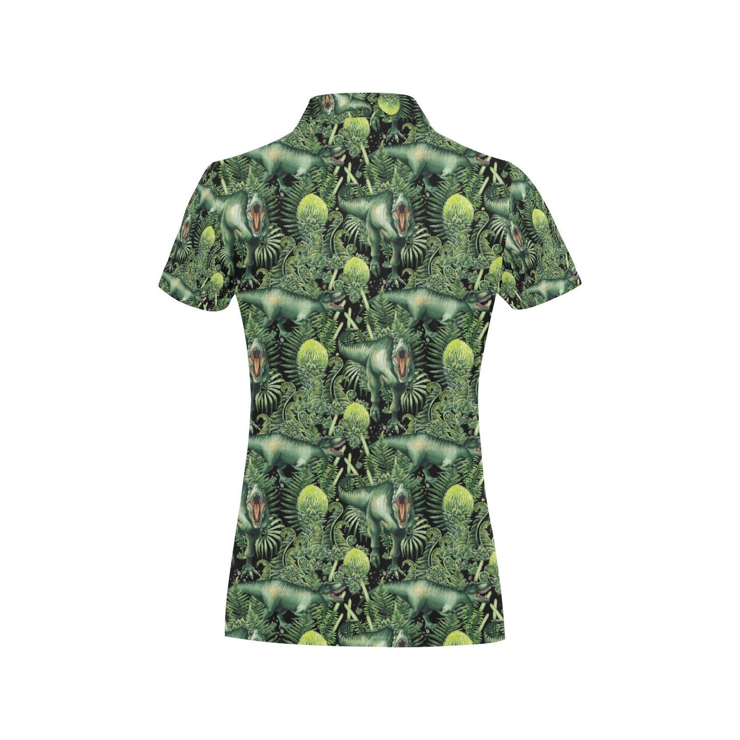 Dinosaur T Rex Print Pattern Women's Polo Shirt