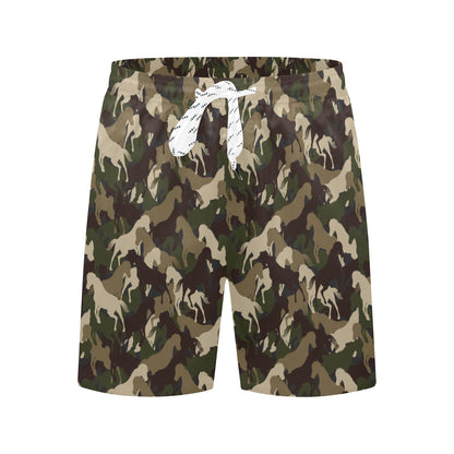 Horse Camo Themed Design Print Men's Swim Trunks Beach Shorts