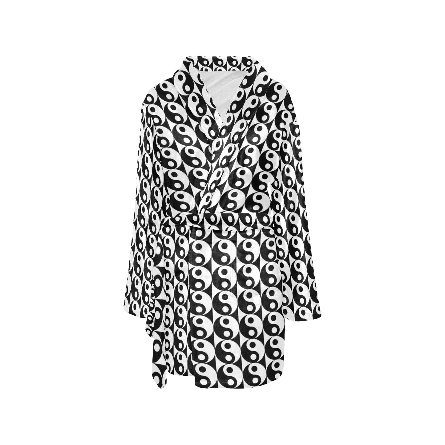 Yin Yang Classic Pattern Design Print Women's Fleece Robe