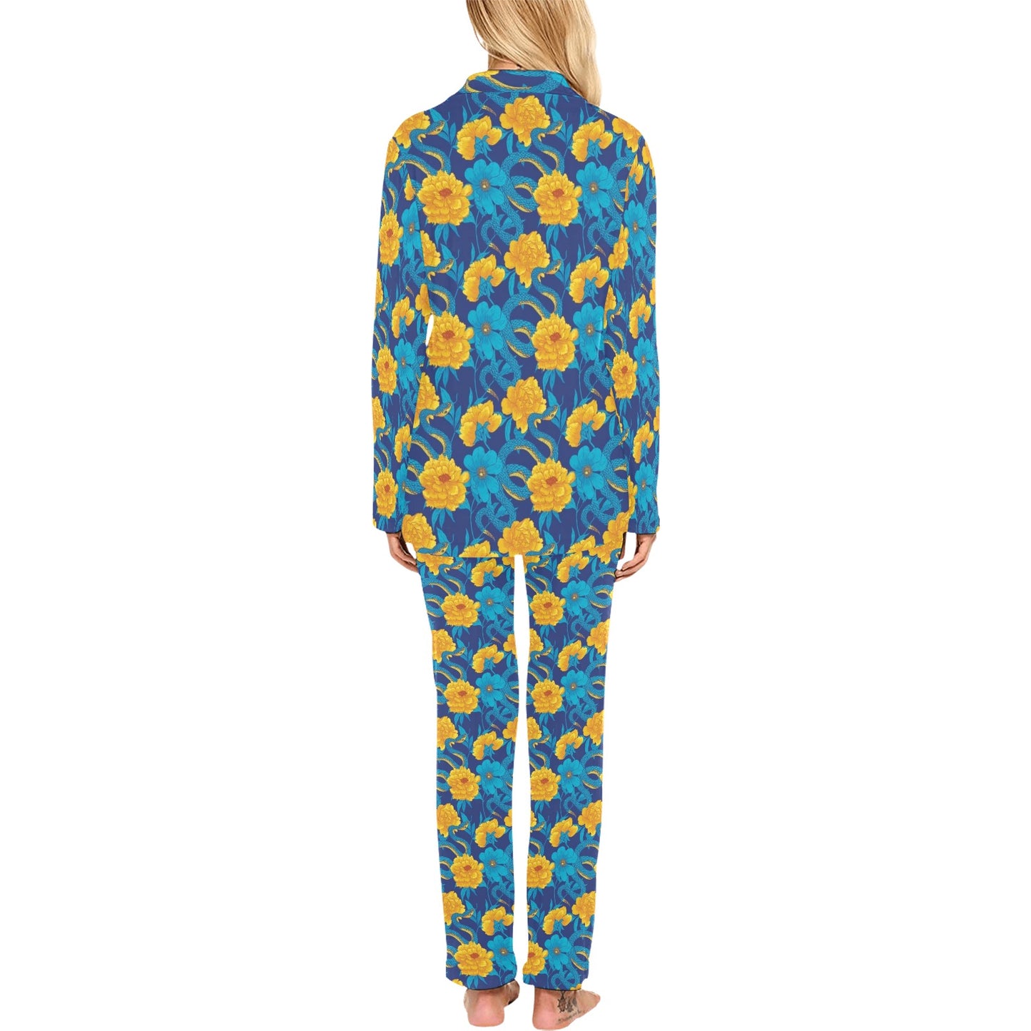 Boa Pattern Print Design 01 Women's Long Pajama Set