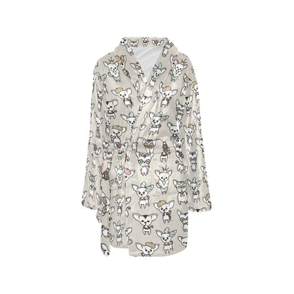Chihuahua Pattern Print Design 02 Women's Fleece Robe