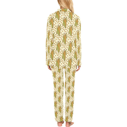 Corn Pattern Print Design 01 Women's Long Pajama Set