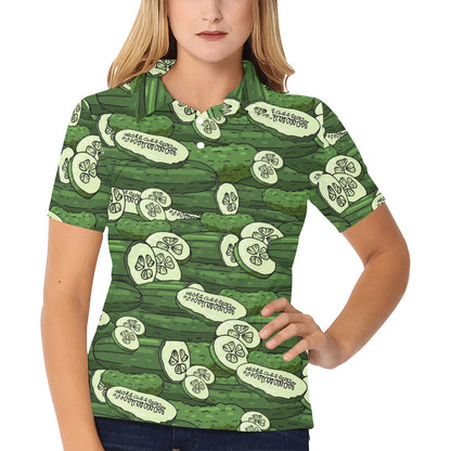 Cucumber Pattern Print Design CC01 Women's Polo Shirt