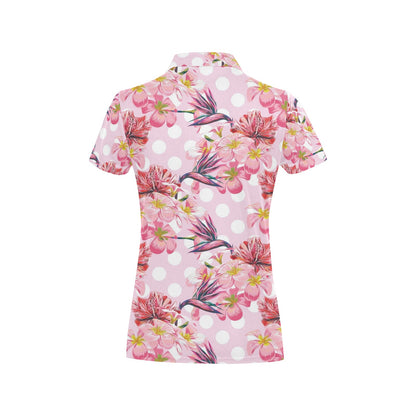 Bird Of Paradise Pattern Print Design BOP011 Women's Polo Shirt