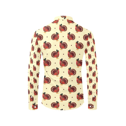Thanksgiving Print Design LKS3010 Men's Long Sleeve Dress Shirt