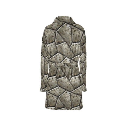 Armor Pattern Print Design 01 Women's Fleece Robe