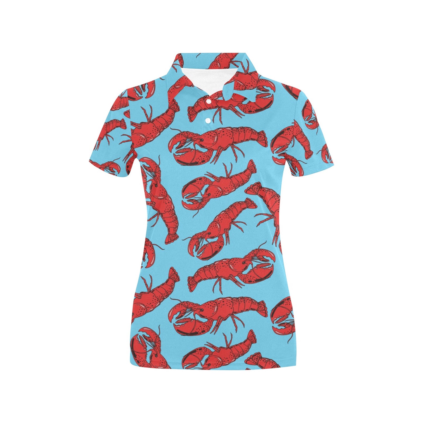 Lobster Pattern Print Design 03 Women's Polo Shirt