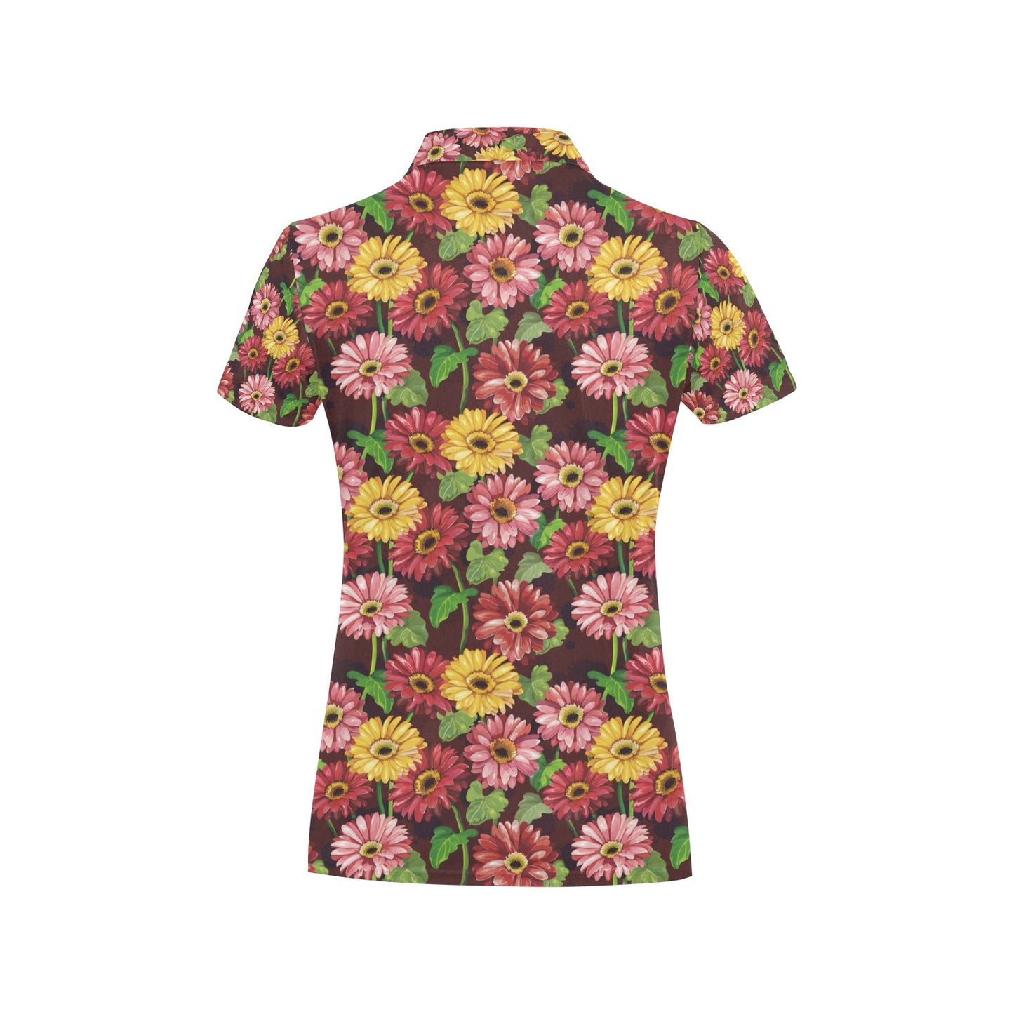 Daisy Gerbera Print Pattern Women's Polo Shirt