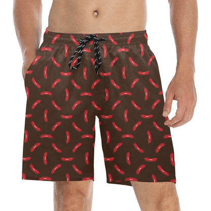 Sausage Print Design LKS302 Men's Swim Trunks Beach Shorts