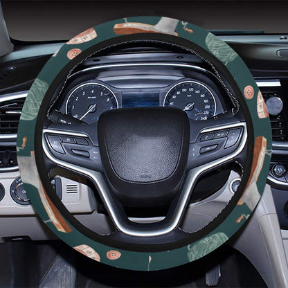 Sewing Equipment Print Design LKS307 Steering Wheel Cover with Elastic Edge