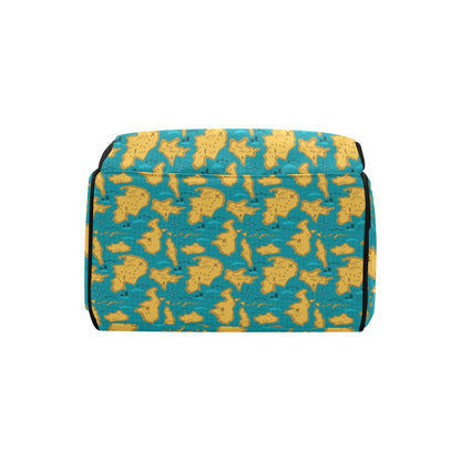 World Map Print Design LKS301 Diaper Bag Backpack