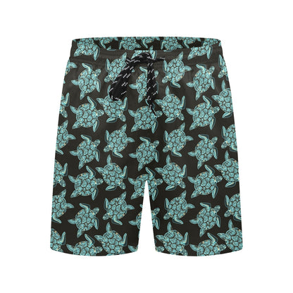 Sea Turtle Print Design LKS302 Men's Swim Trunks Beach Shorts