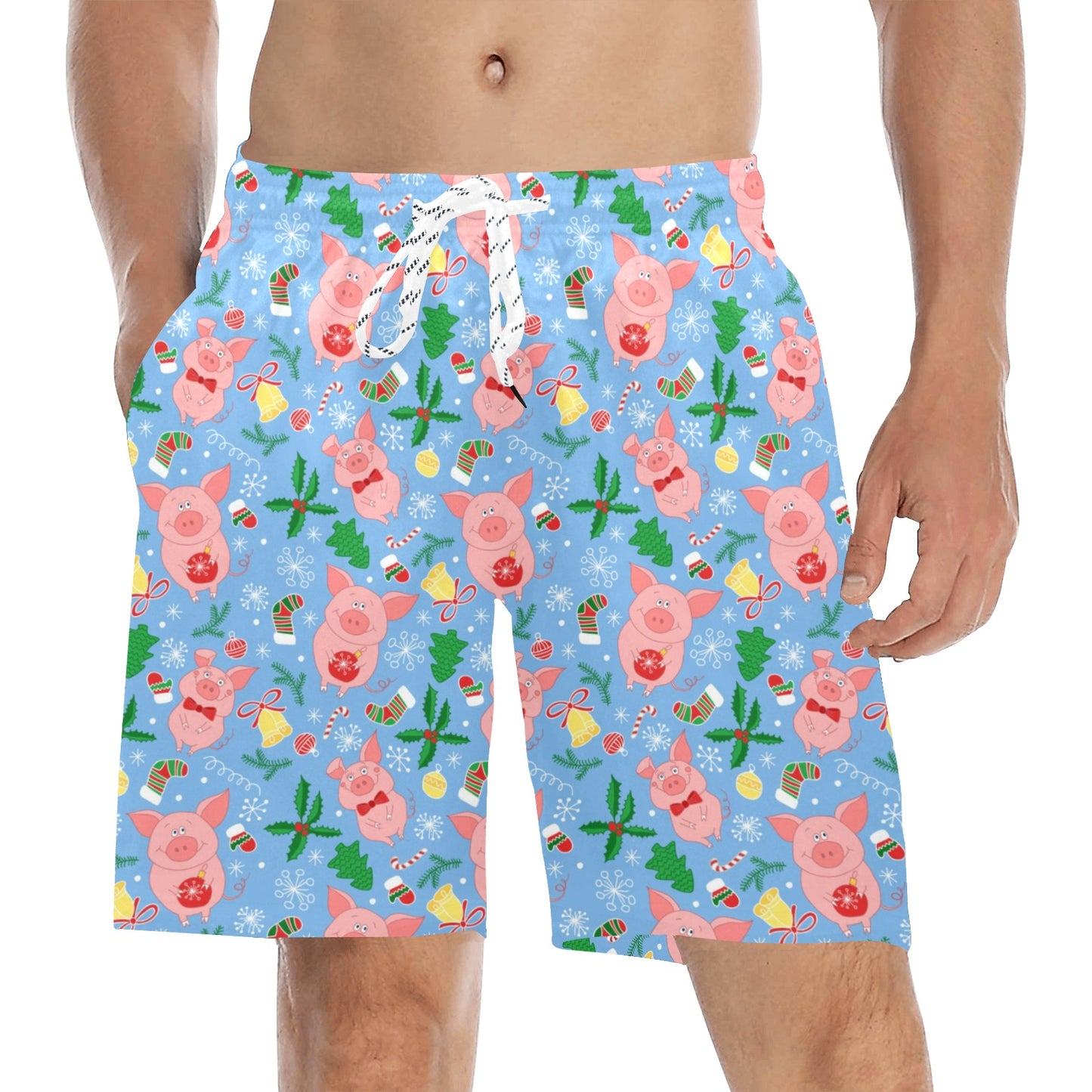 Pig Print Design LKS404 Men's Swim Trunks Beach Shorts