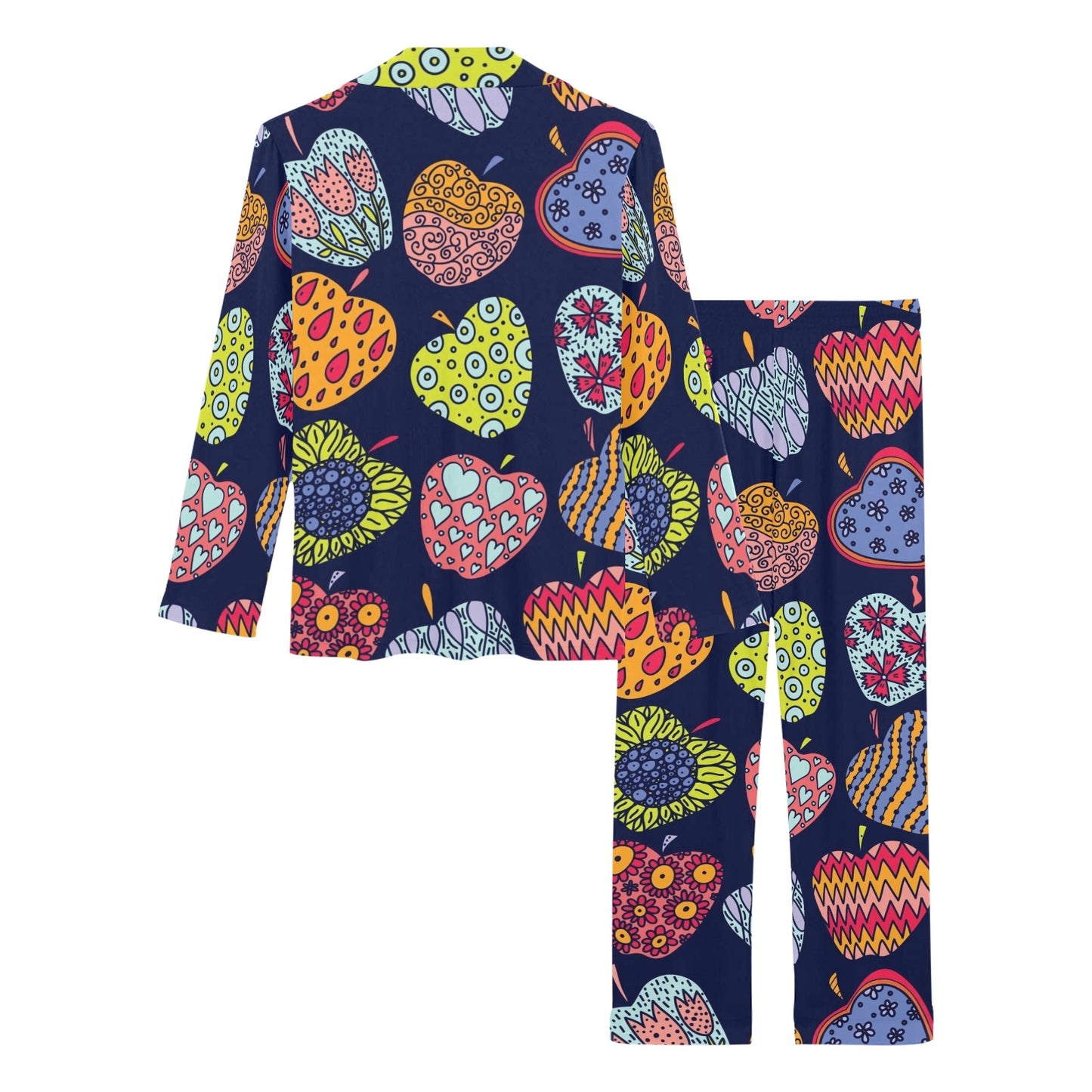 Apple Pattern Print Design AP05 Women's Long Pajama Set