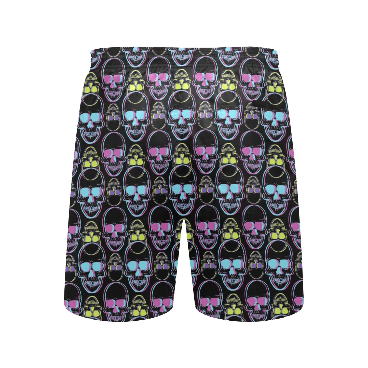 Skull 3D Colorful Print Design LKS309 Men's Swim Trunks Beach Shorts