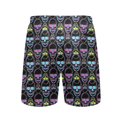 Skull 3D Colorful Print Design LKS309 Men's Swim Trunks Beach Shorts