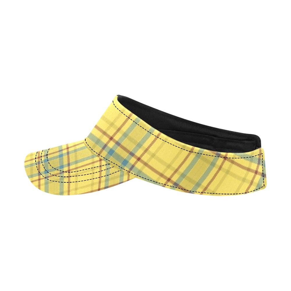 Tartan Yellow Print Design LKS301 Unisex Sun Visor