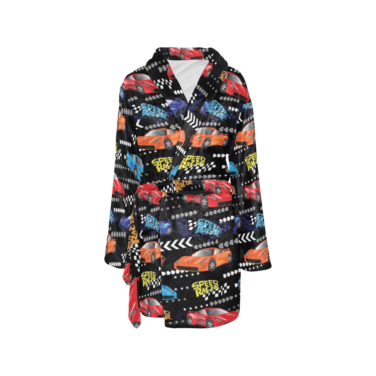 Racing Pattern Print Design A05 Women's Fleece Robe