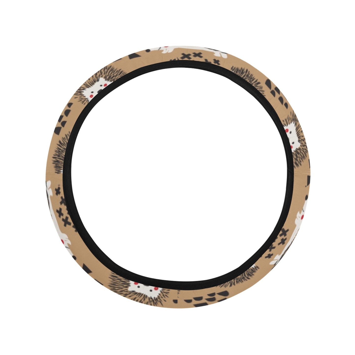 Hedgehog Print Design LKS403 Steering Wheel Cover with Elastic Edge