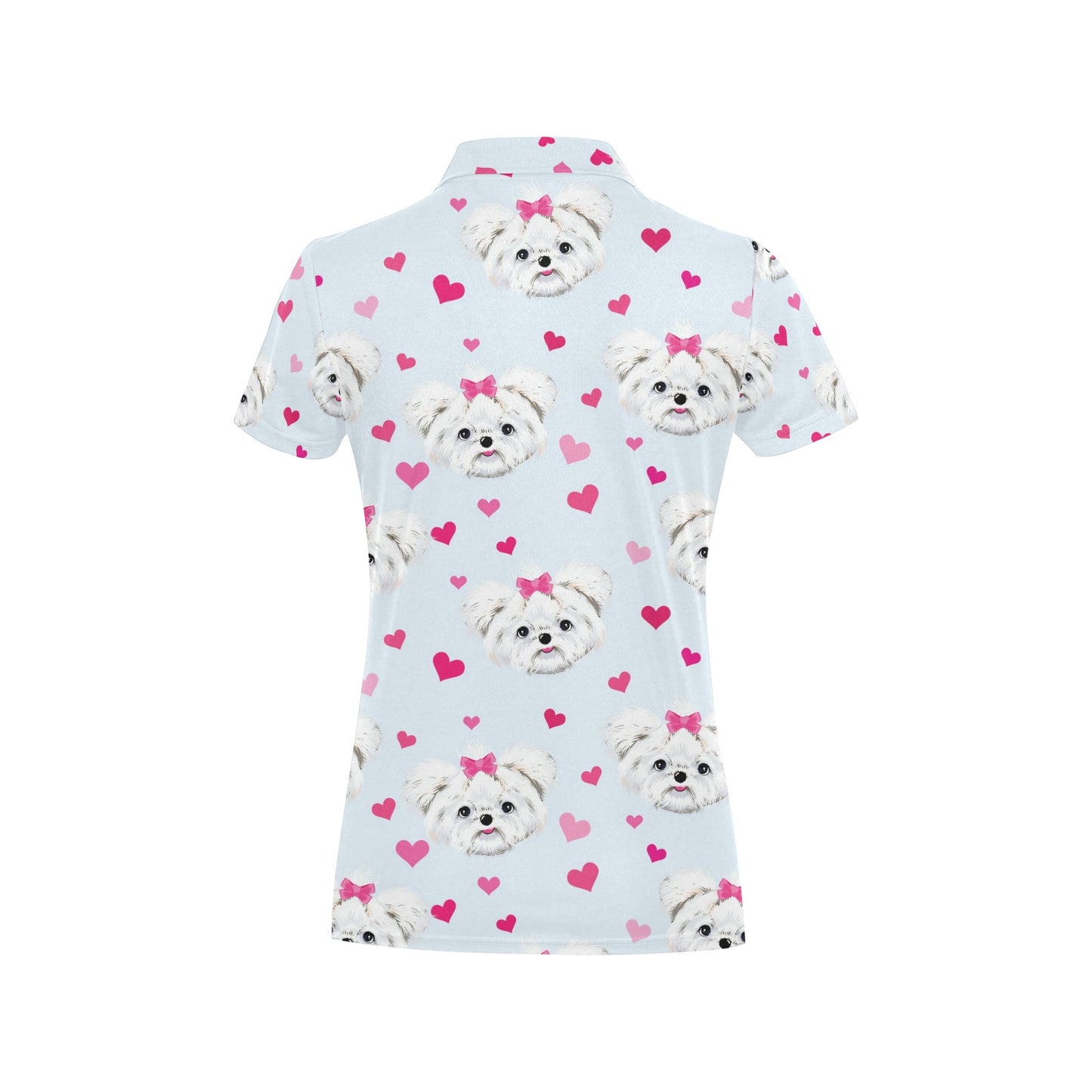 Maltese Pattern Print Design 03 Women's Polo Shirt