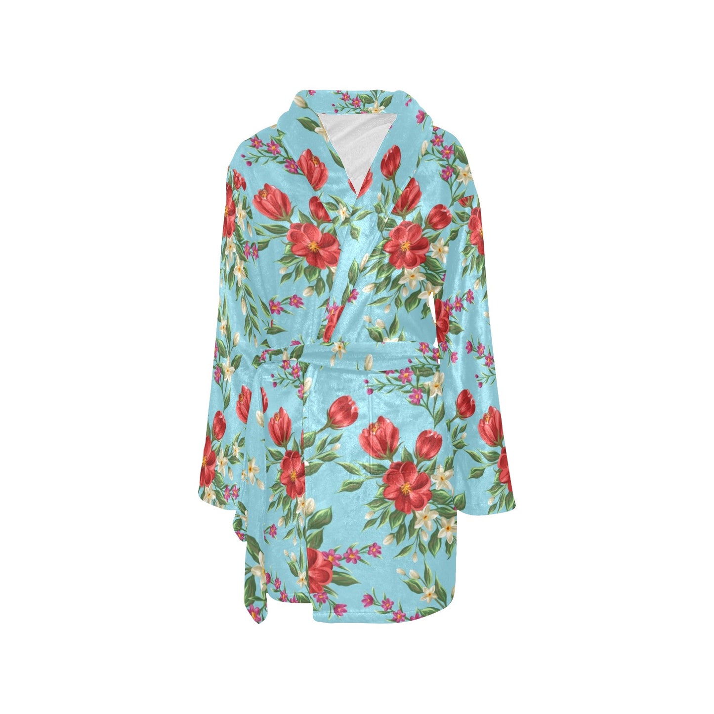 Summer Floral Pattern Print Design SF011 Women's Fleece Robe