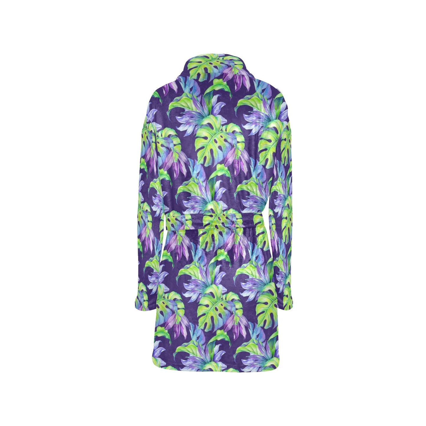 Tropical Flower Pattern Print Design TF019 Women's Fleece Robe