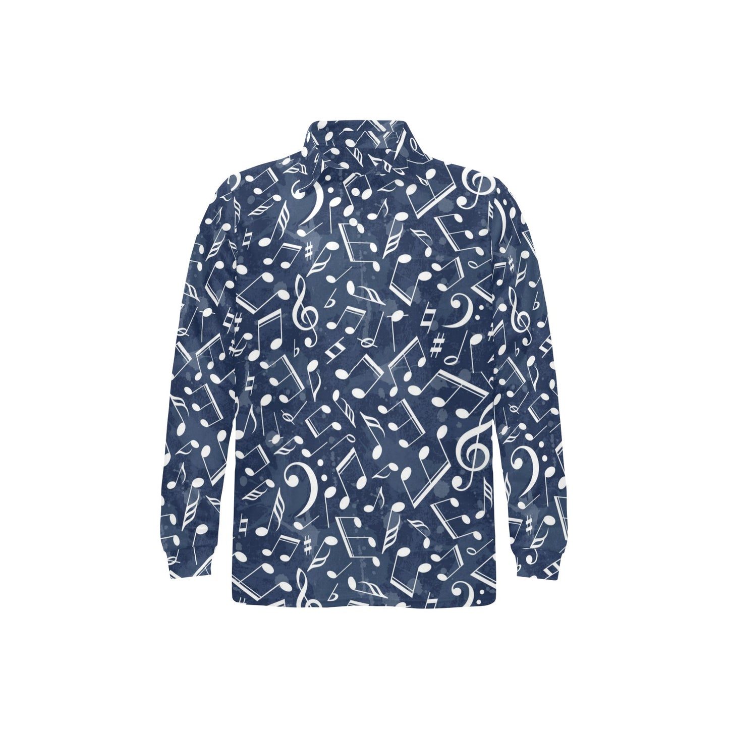 Music note Pattern Print Design A02 Long Sleeve Polo Shirt For Men's