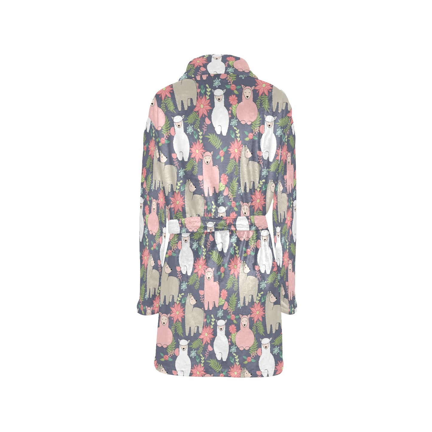 Alpaca Pattern Print Design 03 Women's Fleece Robe