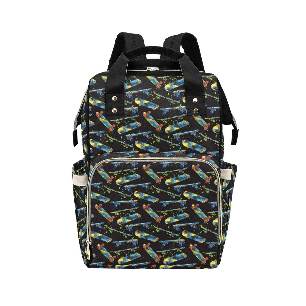 Skateboard Print Design LKS305 Diaper Bag Backpack