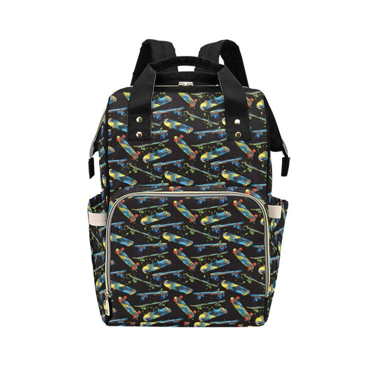 Skateboard Print Design LKS305 Diaper Bag Backpack