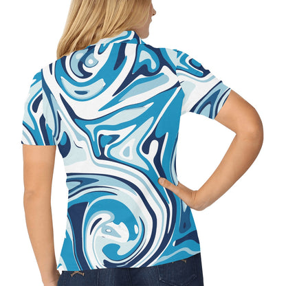 Liquid Pattern Print Design 05 Women's Polo Shirt