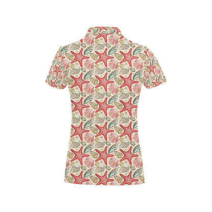 Seashell Print Design LKS301 Women's Polo Shirt