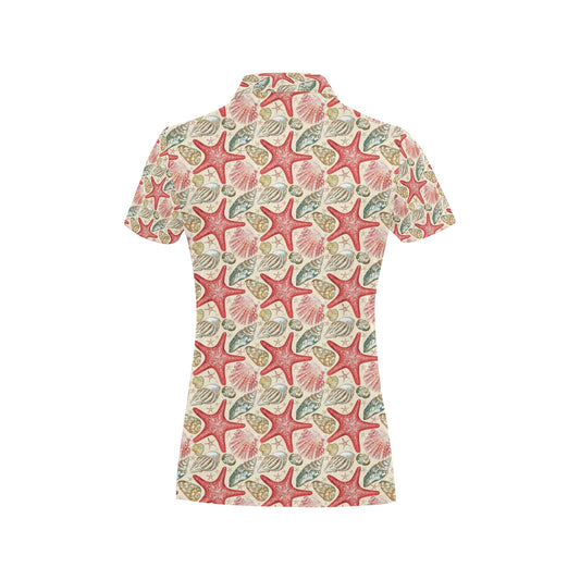 Seashell Print Design LKS301 Women's Polo Shirt