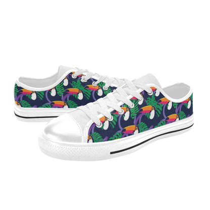 Toucan Print Design LKS302 Women's White Low Top Shoes
