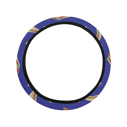 Sandwich Print Design LKS303 Steering Wheel Cover with Elastic Edge
