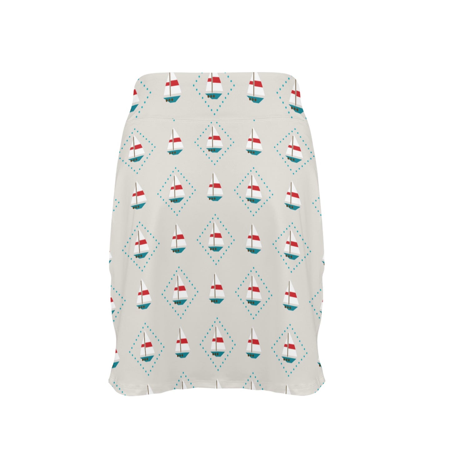 Sailboat Print Design LKS301 17" Golf & Pickleball Skort with Pockets