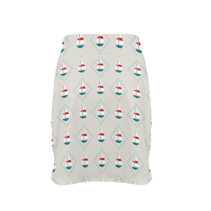 Sailboat Print Design LKS301 17" Golf & Pickleball Skort with Pockets