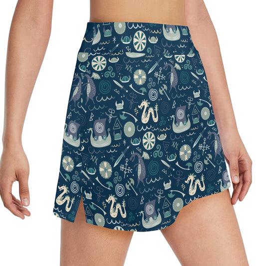Vikings Print Design LKS305 17" Golf & Pickleball Skort with Pockets