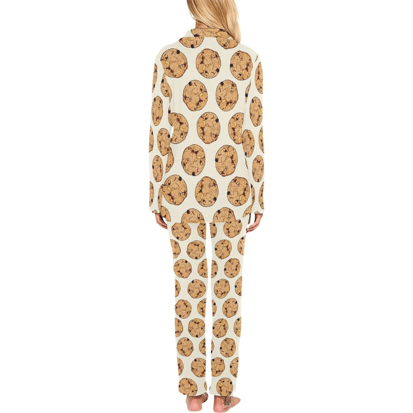 Cookie Pattern Print Design 05 Women's Long Pajama Set