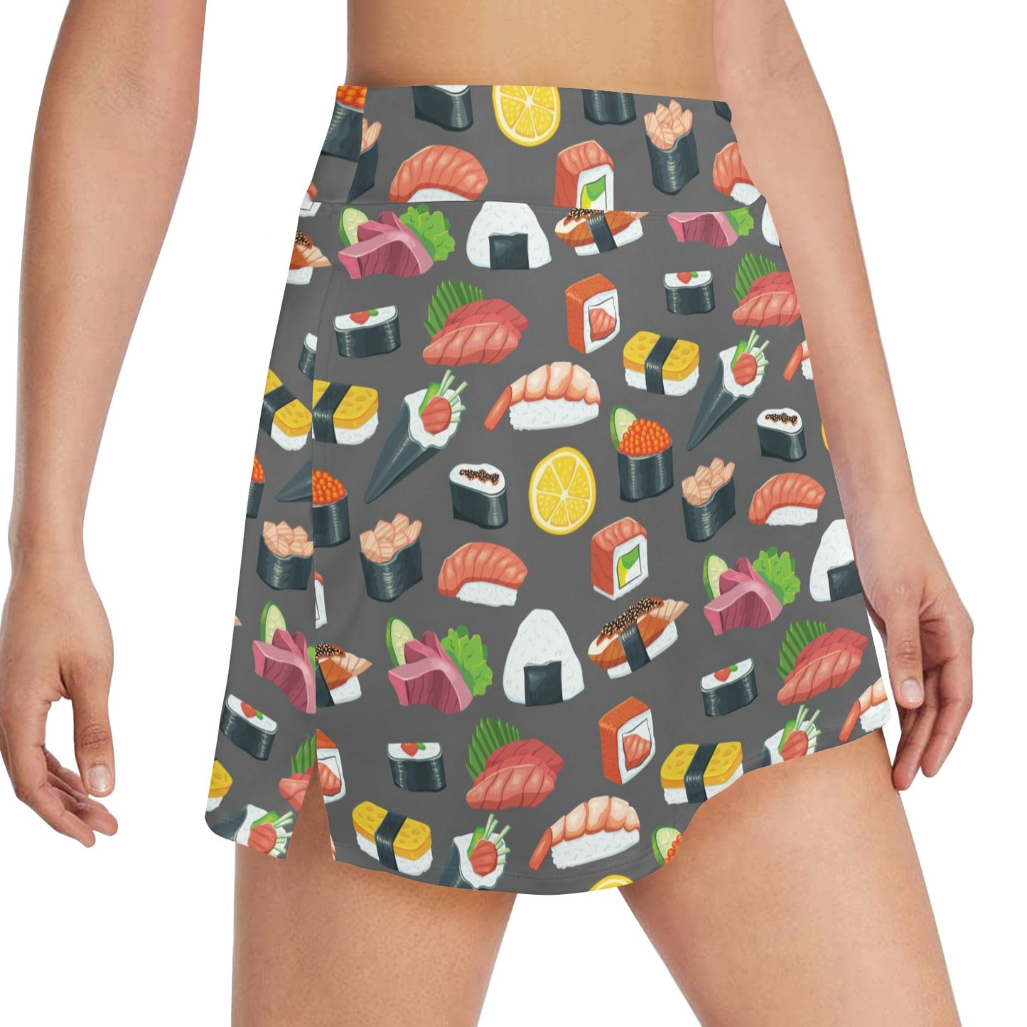 Sushi Print Design LKS302 17" Golf & Pickleball Skort with Pockets