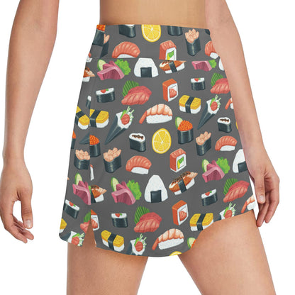 Sushi Print Design LKS302 17" Golf & Pickleball Skort with Pockets