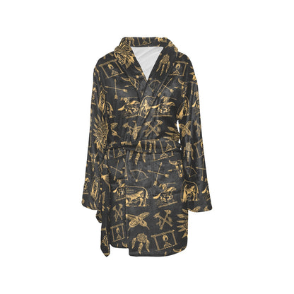 American indian Gold Style Women's Fleece Robe