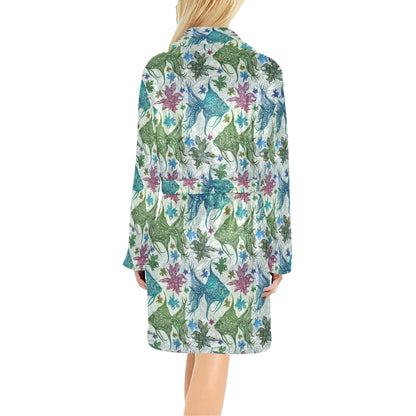 Angelfish Tribal Pattern Print Design 01 Women's Fleece Robe