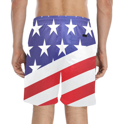 American flag Print Men's Swim Trunks Beach Shorts